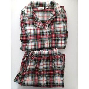 L.L. Bean Women's Scotch Tartan Plaid Cotton Flannel Pajama Set Medium